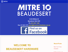 Tablet Screenshot of beaudeserthardware.com.au